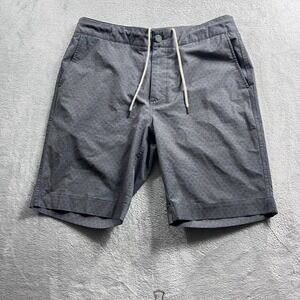 Faherty All Day Shorts Mens 32 Charcoal Grey Blue Scale Pattern Hybrid Stretch